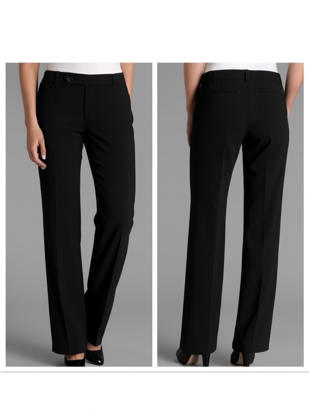 Lauren Ralph Lauren Adelle Black Trousers Preppy Classic Tailored Pants, Women's